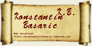 Konstantin Basarić vizit kartica